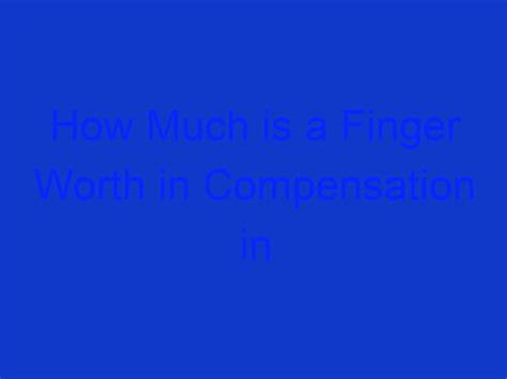 How much is a finger worth in compensation in South Africa?