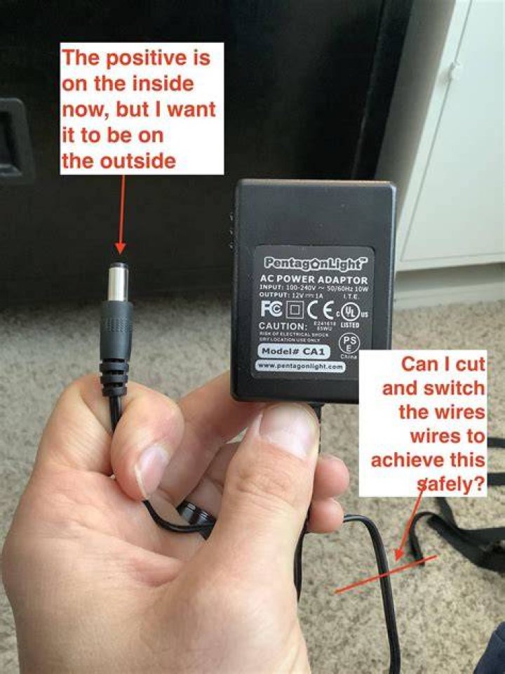 What is positive on a 12V adapter?