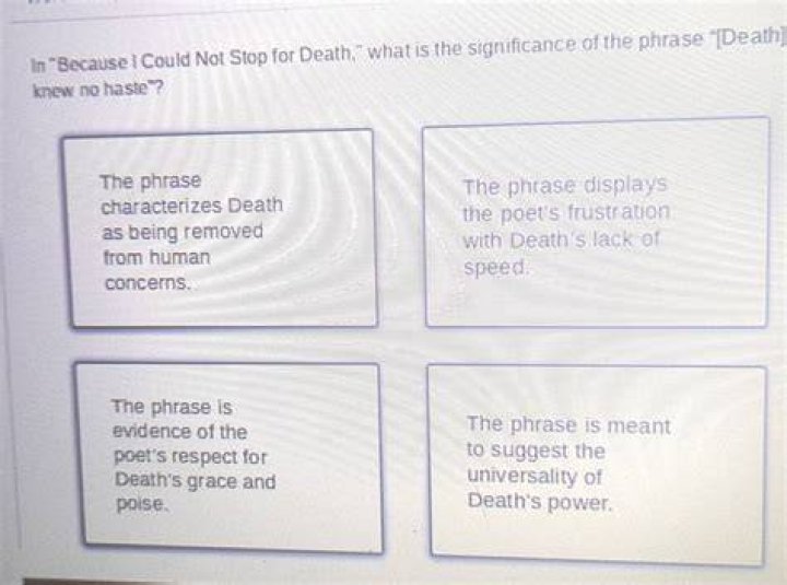 What is the significance of the phrase death knew no haste?